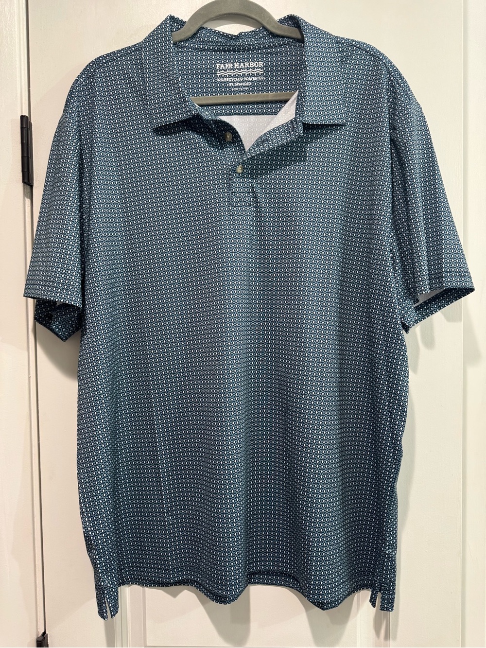 Fair Harbor Teal Blue Microdot Polo
